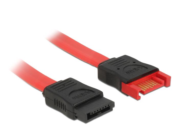 Delock Verlengkabel SATA 6 Gb/s Stekker > SATA Aansluiting 50 cm rood - Delock