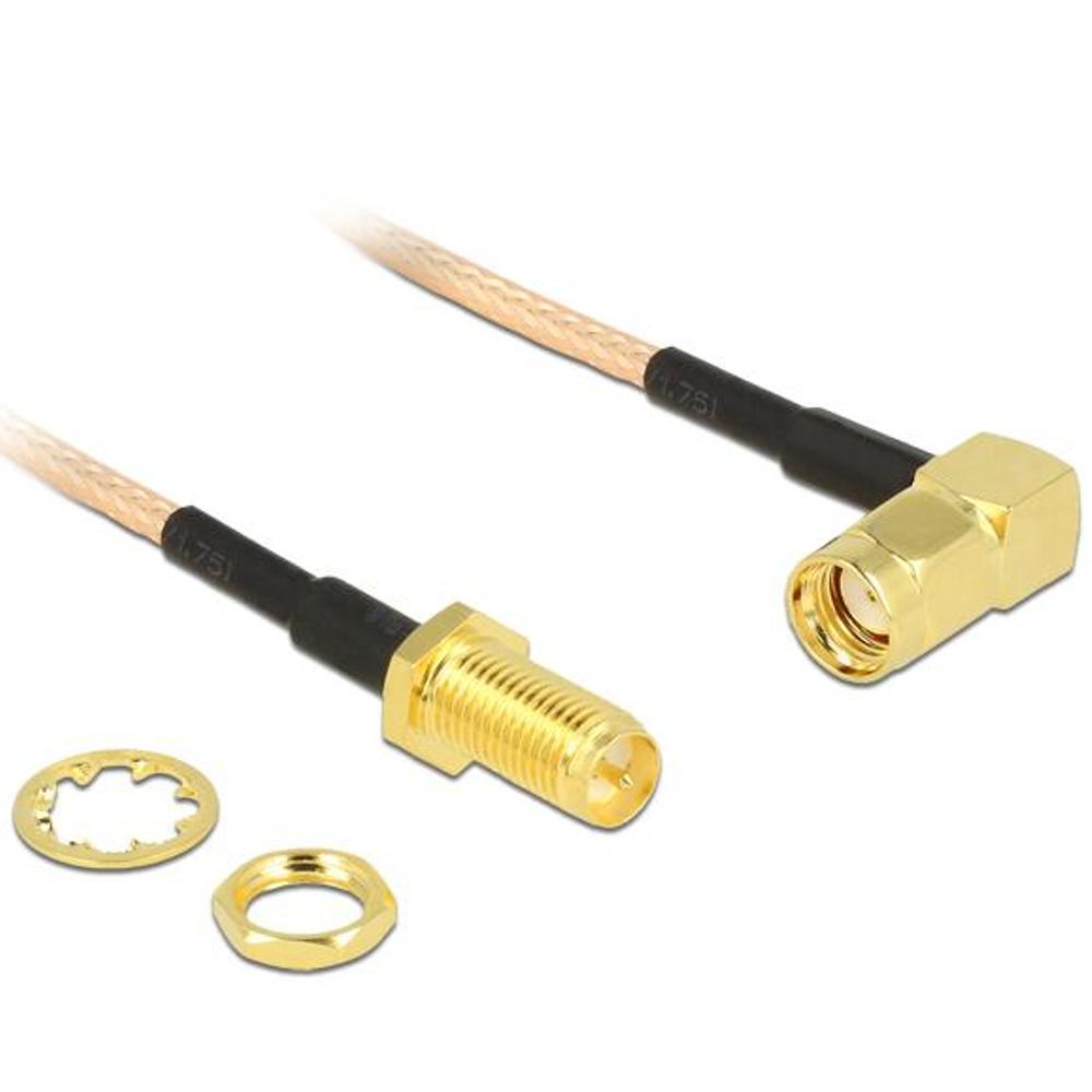 Delock Antennenkabel Rp Sma Stecker 90 Rp Buchse Zum Einbau Rg delock kopen in de aanbieding
