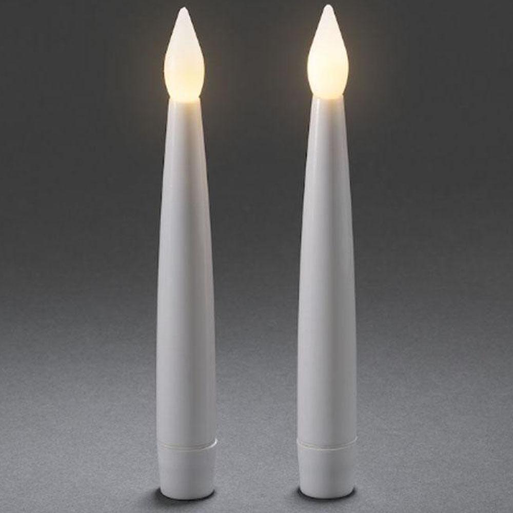 Kaars - led kerstverlichting binnen - 2 lampjes - 18 cm - warm wit - 3x AAA