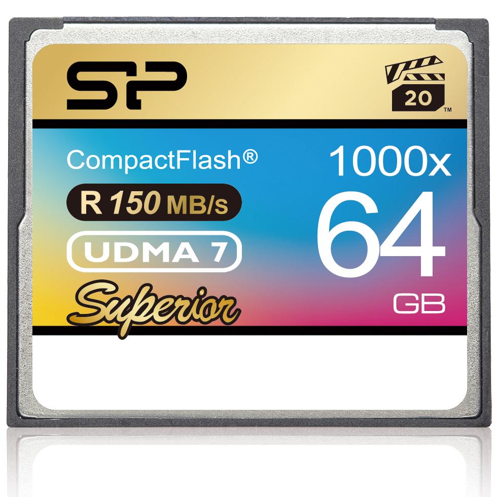Echter Reactor Scheiden CF geheugenkaart - 64 GB - Merk: Silicon Power Superior, Classificatie: Compact  Flash I, UDMA 7, Leessnelheid: 150 MB/s Schrijfsnelheid: 80 MB/s  Opslagcapaciteit: 64 GB.