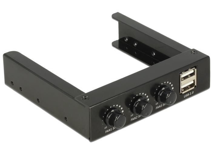 Delock 3.5 Frontpaneel > 2 x USB 2.0 en ventilatorregeling - Delock