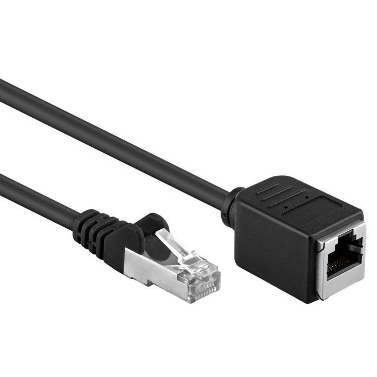 CAT 5e, F/UTP extension cable, black With this extension it's easy - Goobay