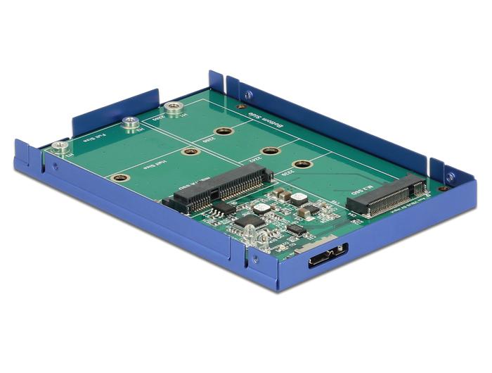 M.2 + mSATA SSD naar USB Micro behuizing - Delock
