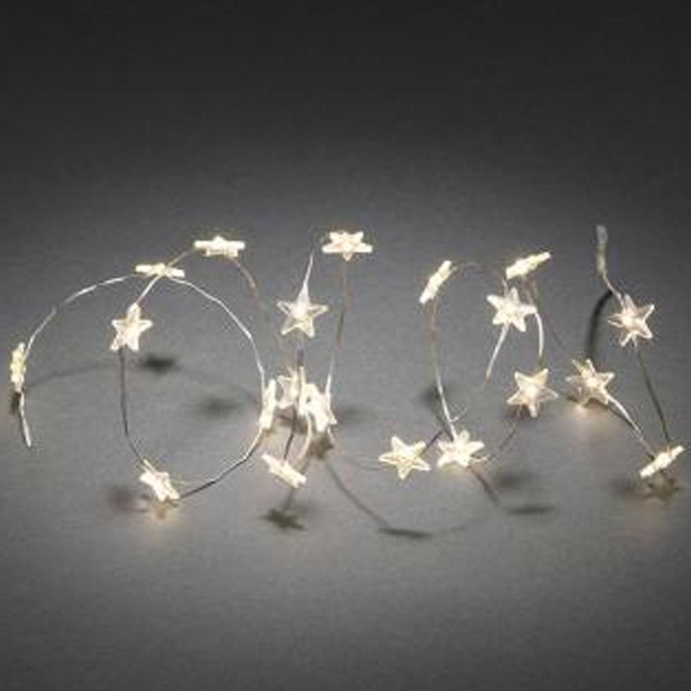 Kerstverlichting - led lichtketting - 20 lampjes - 3x AA batterijen - 1 meter - warm wit