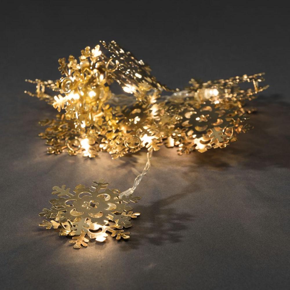 Lichtslinger - led kerstverlichting - 10 lampjes - 0.9 meter - warm wit - 3x AA