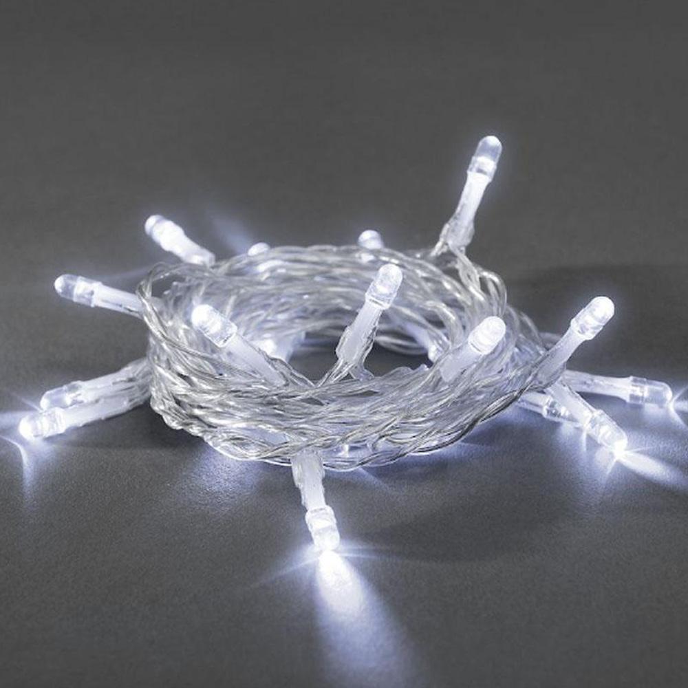 Lichtsnoer - led kerstverlichting binnen - 50 lampjes - 7.35 meter - koud wit - 2x AA
