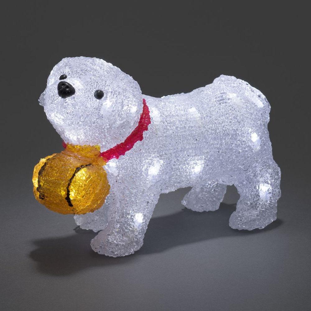 Hond - led kerstverlichting buiten en binnen - 24 lampjes - 20.5 x 29 cm - koud wit