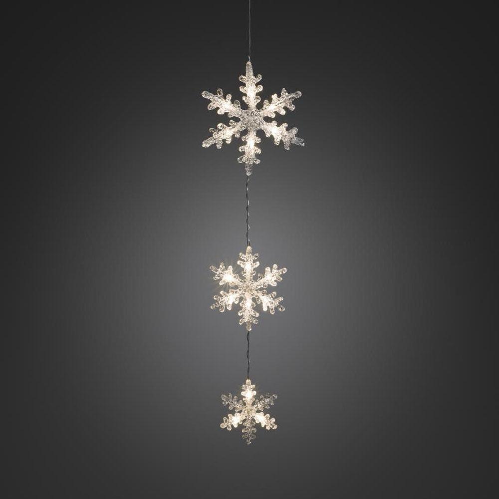 Kerstverlichting - led sneeuwvloksnoer - 3 lampjes - warm wit
