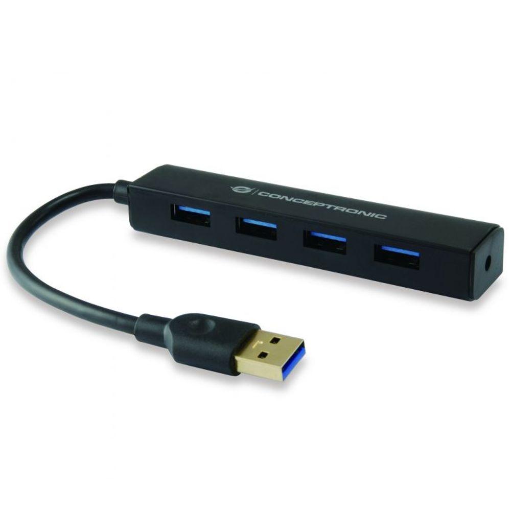 Conceptronic Mini Hub USB 2.0 A 4 Porte, Compatto E Plug-and-play Per PC E Notebook