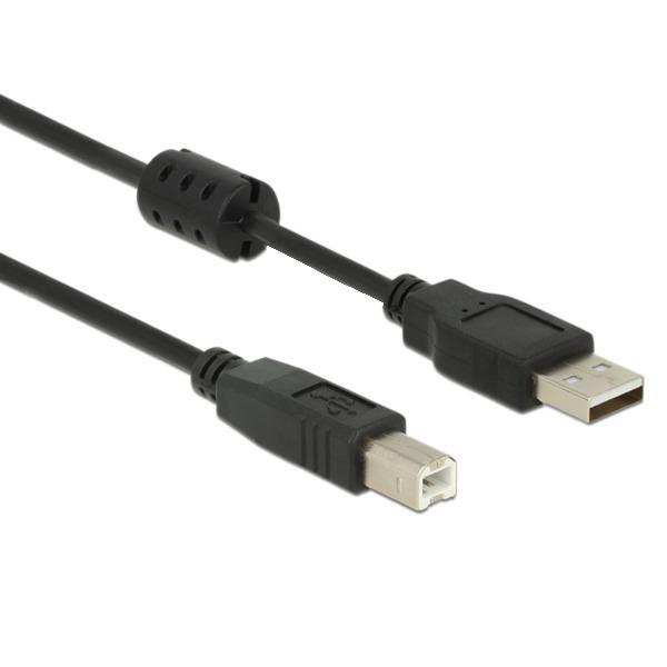 Delock Kabel USB 2.0 Type-A Stekker > USB 2.0 Type-B Stekker 1,0 m zwart