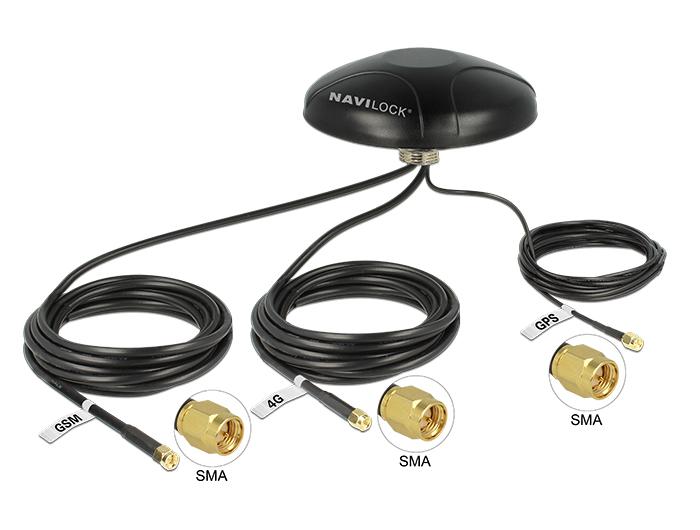 Navilock Multiband Gps Lte Umts Gsm Sma Antenne Omnidirektional Dachmo navilock kopen in de aanbieding