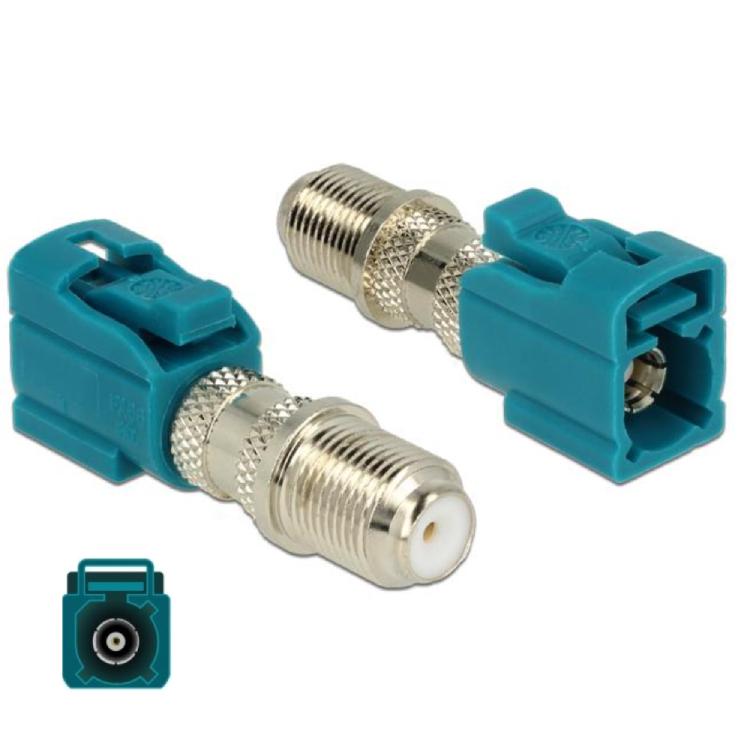 Fakra Z naar F connector verloopstekker - Delock