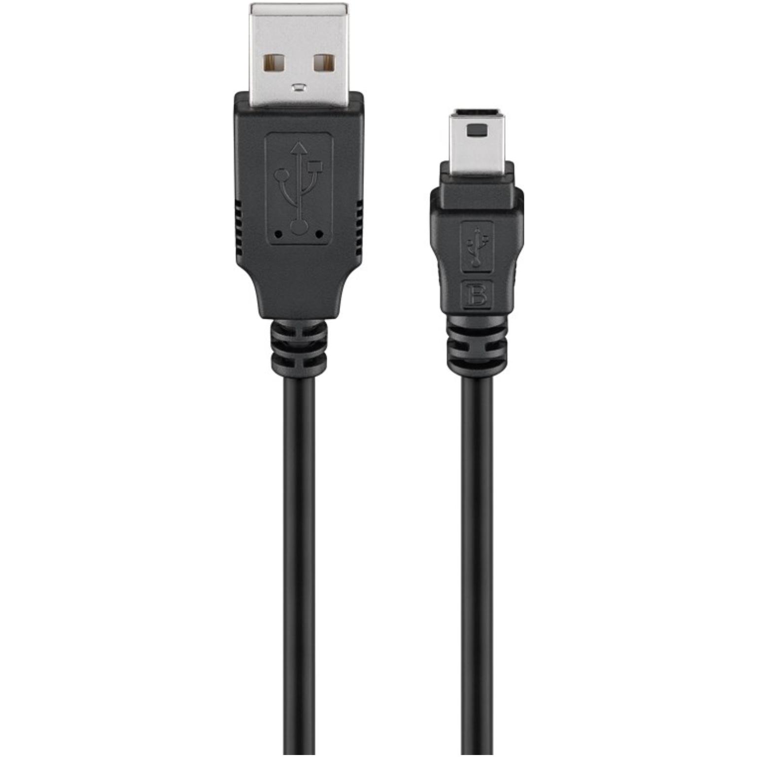 bioscoop Knikken kiespijn USB 2.0 Mini Kabel - USB A naar Mini USB Kabel - Zwart, Type: 2.0 - High  Speed, Aansluiting 1: USB A male, Aansluiting 2: Mini USB male 1.5 meter.