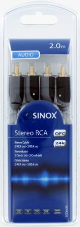 Sinox Plus Aansluitkabel 2Xrca 2 Mtr sinox plus kopen in de aanbieding