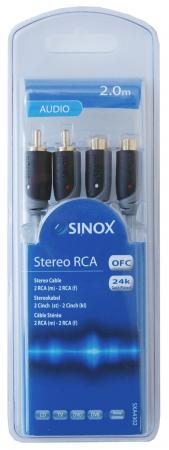 Sinox Plus Verlengkabel 2Xrca 2Mtr sinox plus kopen in de aanbieding