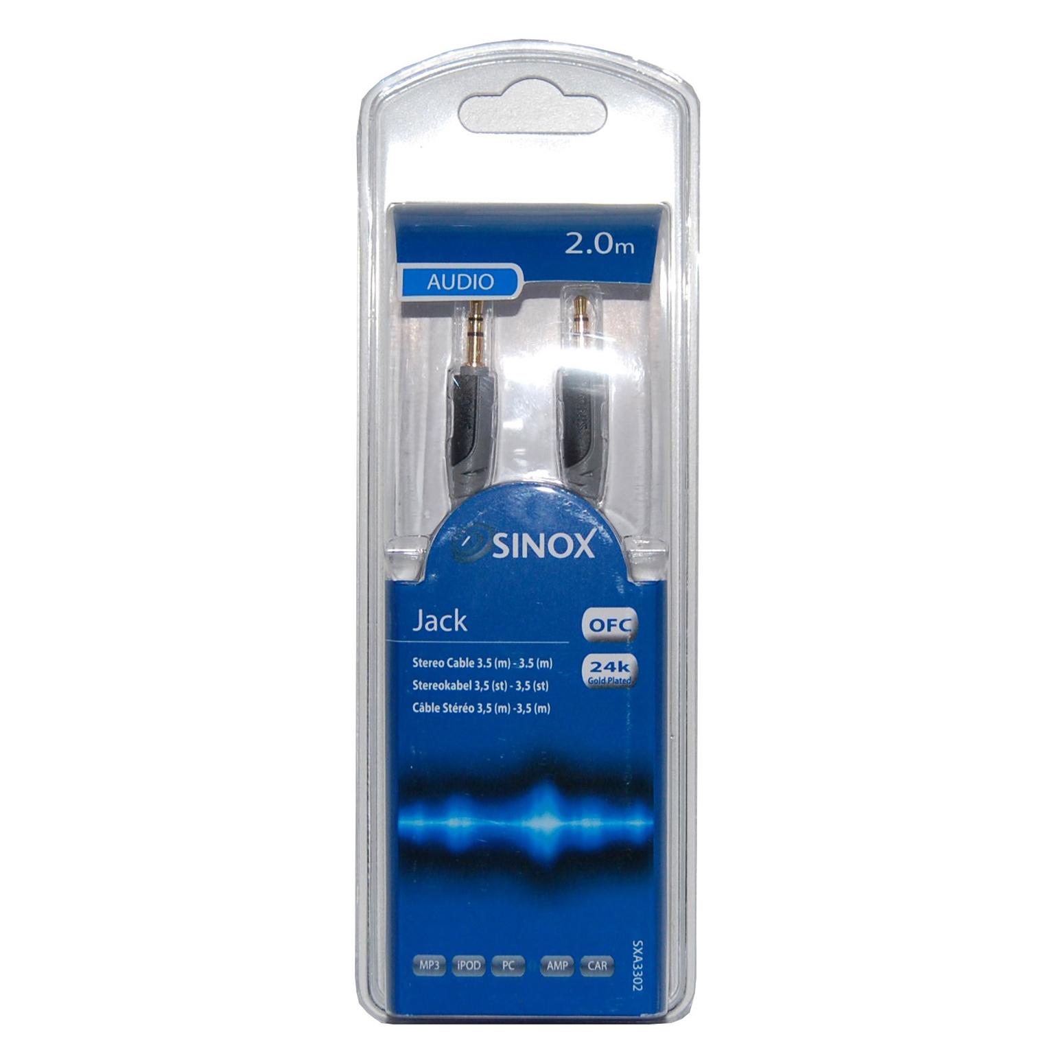Sinox Plus Aansluitkabel 35Mm Stereo 2 Mtr Slim sinox plus kopen in de aanbieding
