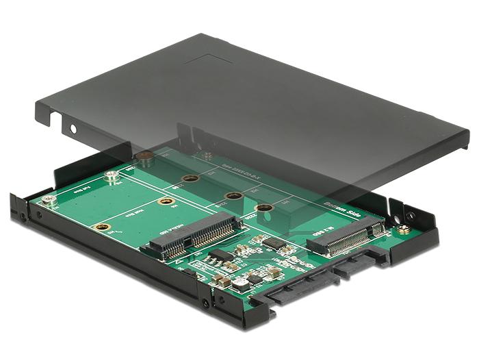 M.2 SSD + mSATA naar 22-Polig SATA behuizing - Delock
