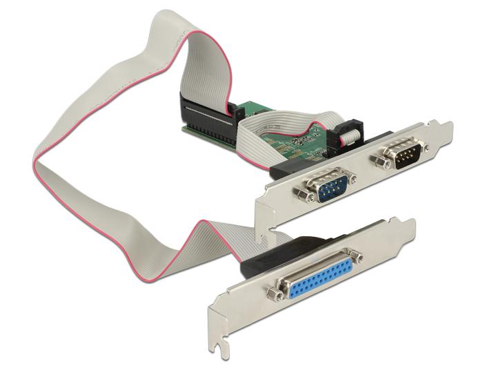 PCI Express kaart > 2 x seriële RS 232 + 1 x parallelle - Delock