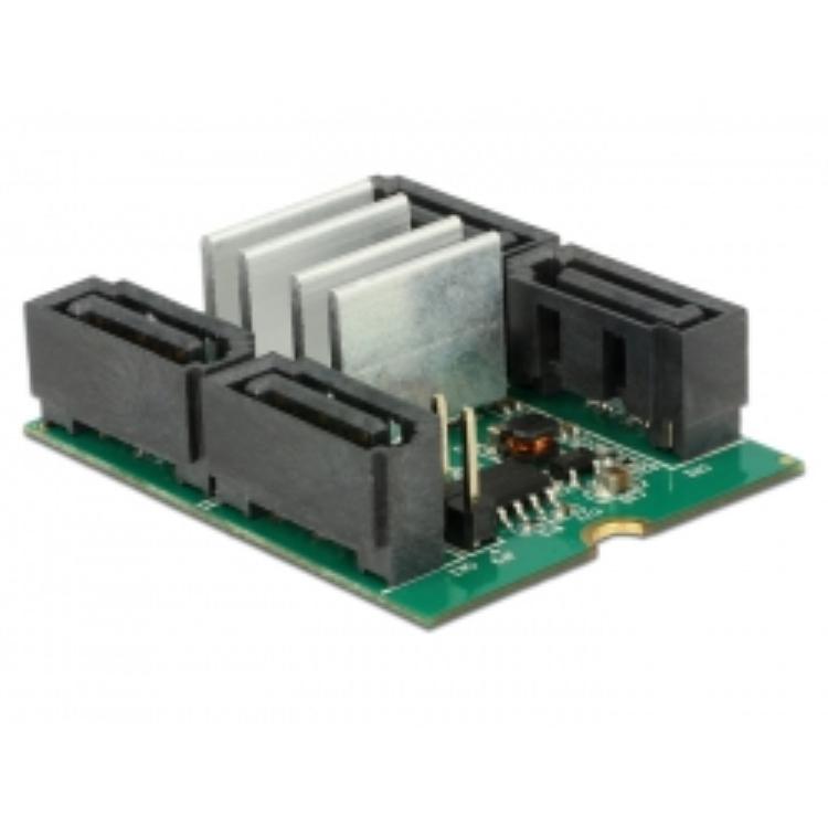 M.2 NGFF naar 4x SATA adapter - Delock