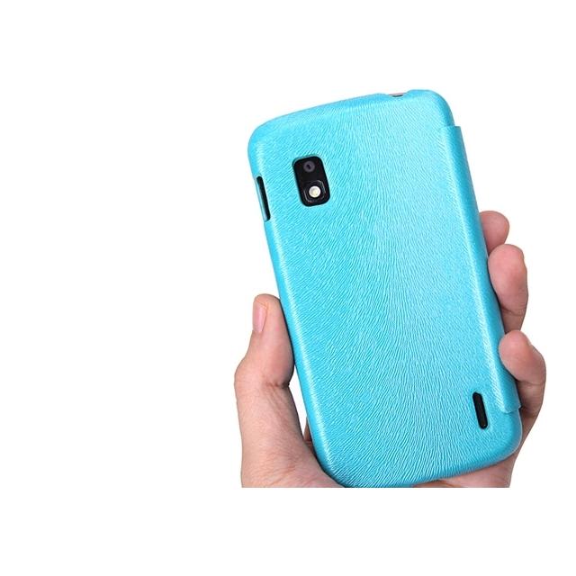 Rock Big City Leather Flip Case Lg Google Nexus 4 E960 Light Blue Ro rock kopen in de aanbieding