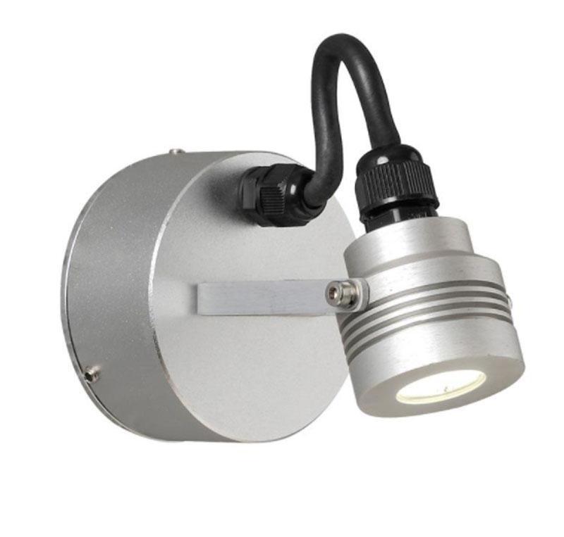 Monza PowerLED 230V wandrichtspot, diameter 4.5cm, zwenkbaar, 1W Kon Grijs
