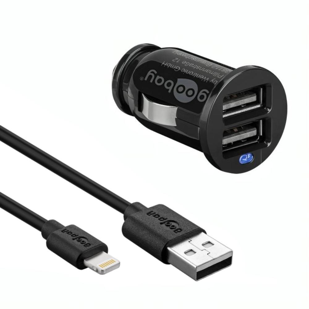 USB A autolader + USB Micro kabel - Goobay