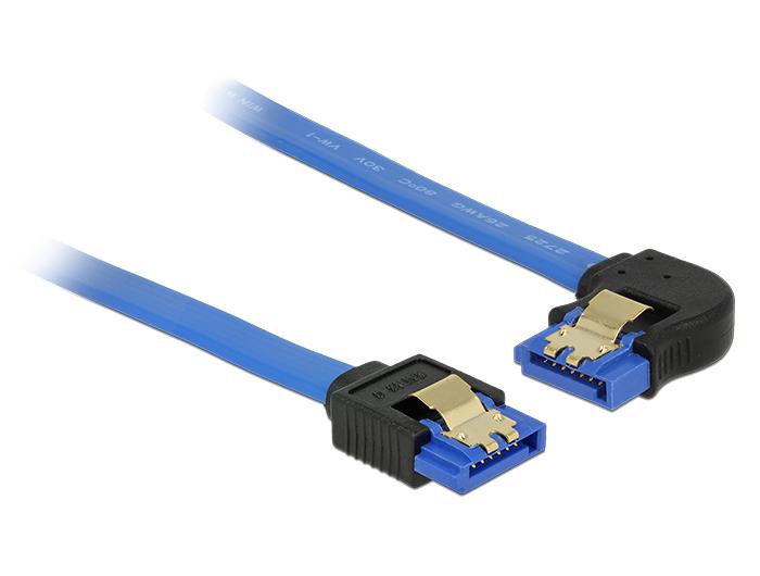 Delock Kabel SATA 6 Gb/s Stekker recht > SATA Stekker links gehoekte 10 cm - Delock