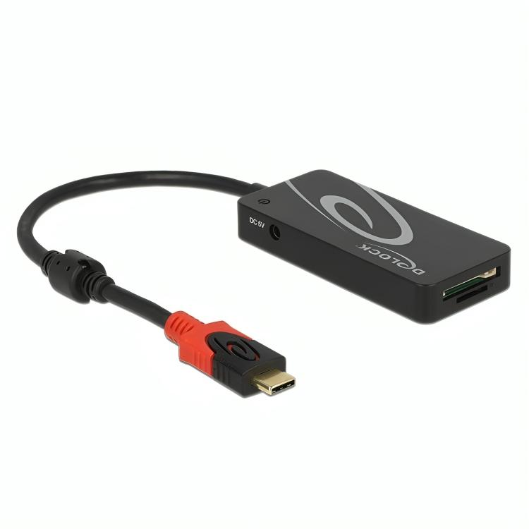 USB C kaartlezer - Zwart - Delock
