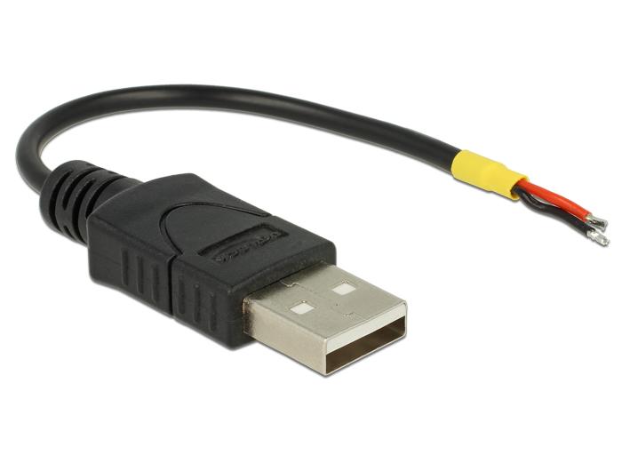 Delock Kabel USB 2.0 Type-A Stekker > 2 x open kabeluiteinden Power 1