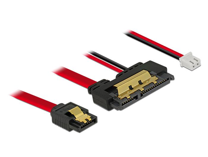 Delock Kabel SATA 6 Gb/s 7-pins connector + 2-pins voedingsconnector - Delock