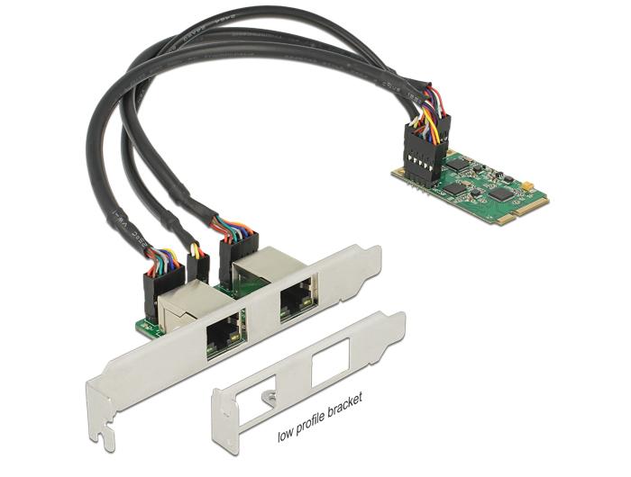 Delock Mini Pcie Io Full Size 2 X Gigabit Lan Low Profile Delo delock kopen in de aanbieding