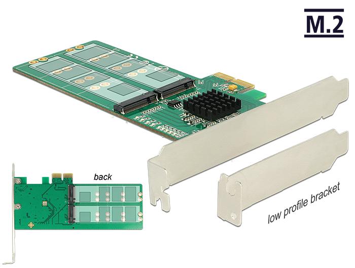 Delock Pci Express Karte 4 X Intern M2 Key B Low Profile Formfaktor De delock kopen in de aanbieding