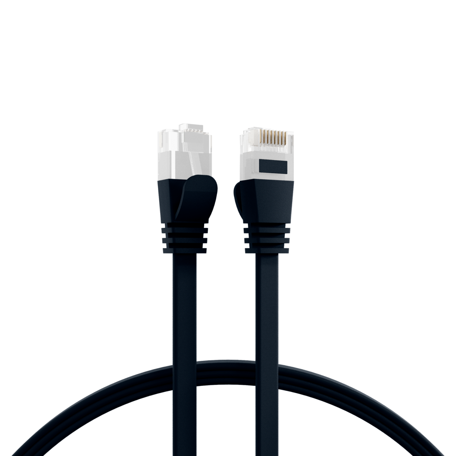 Cat. 6A U/UTP flat patch cable 1m black - EFB