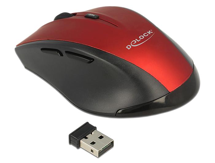 Delock Ergonomische optische 5-knops muis 2,4 GHz draadloos - Delock