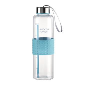 Glazen drinkfles Smooth Power, 0,5 l, turquoise Quality4All