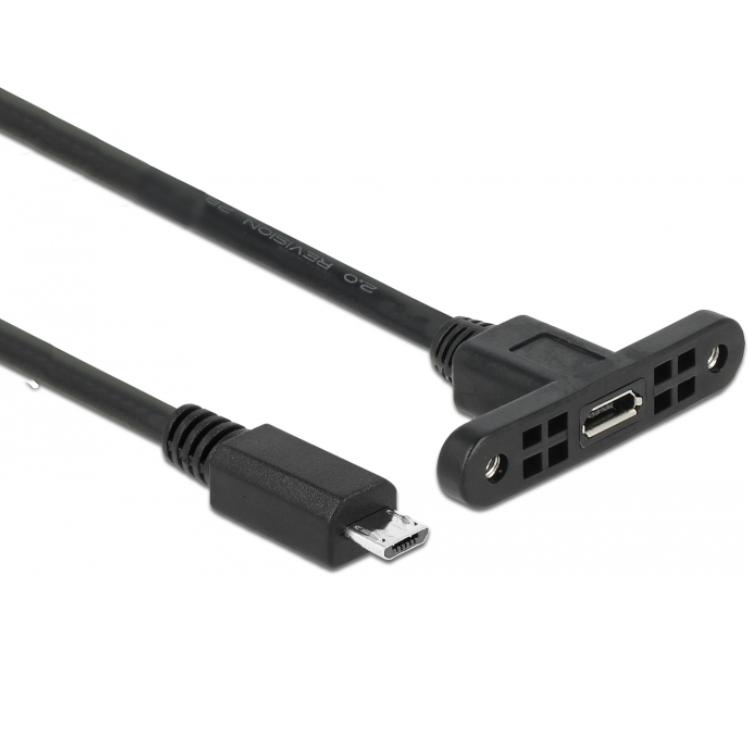 USB 2.0 Micro-B installatiekabel met paneelbevestiging