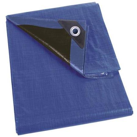 DEKZEIL - BLAUW/ZWART - ZEER STERK - 5 x 5 m