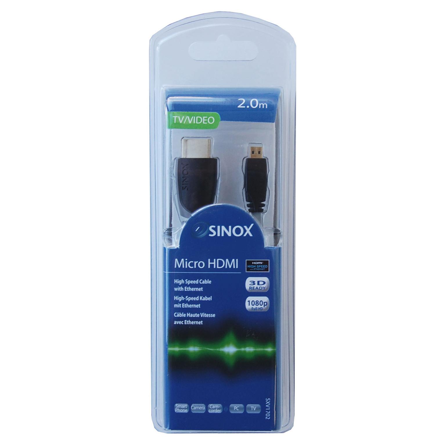 Sinox Plus Aansluitkabel Micro Hdmi 2 Mtr sinox plus kopen in de aanbieding