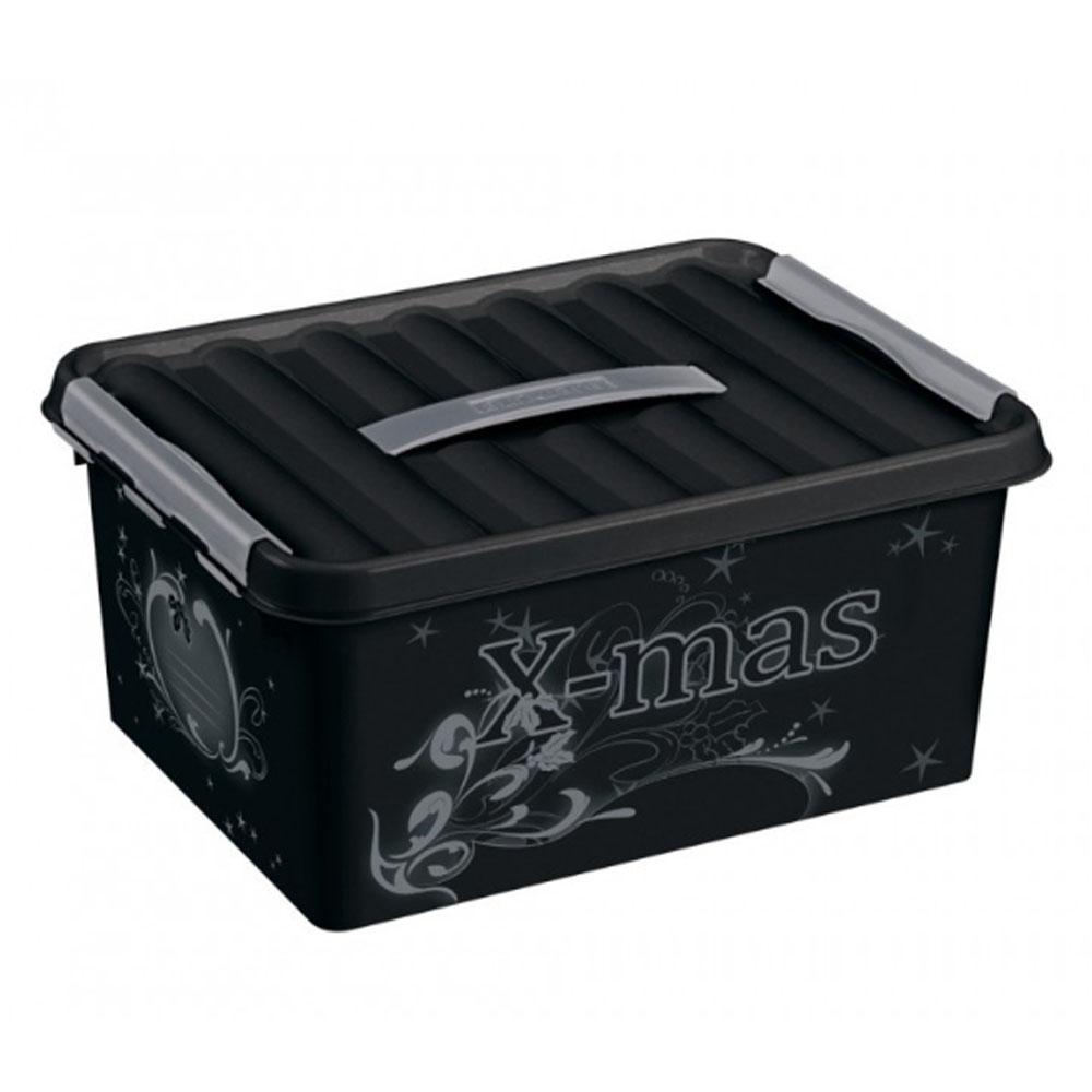 Kerst opbergbox - Zwart - 15L - Q-LINE