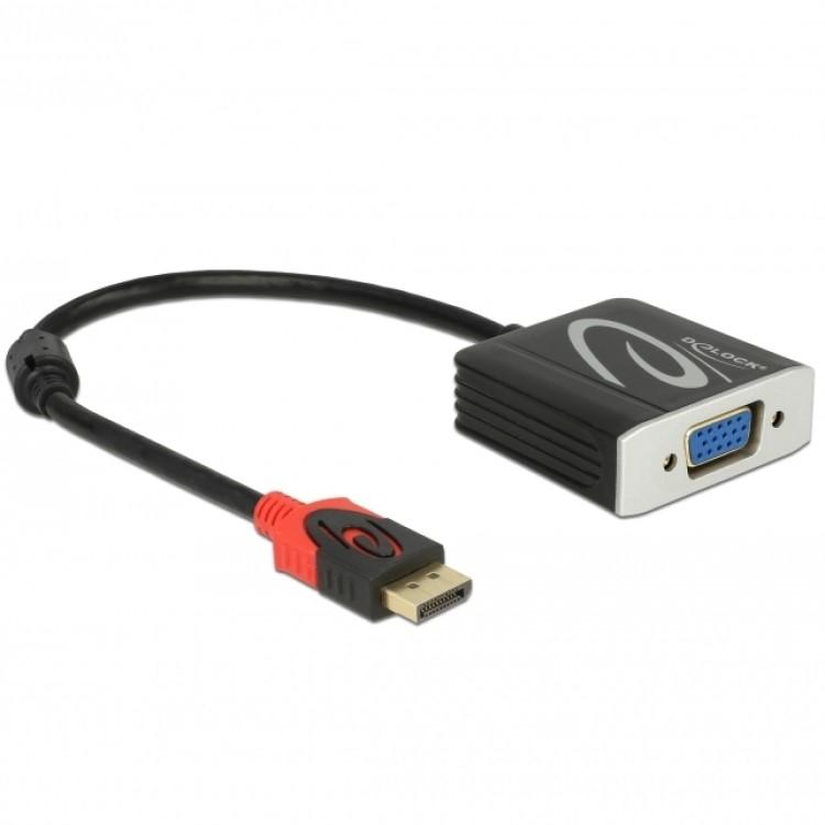 Delock Adapter Displayport 12 Stecker Vga Buchse Schwarz delock kopen in de aanbieding