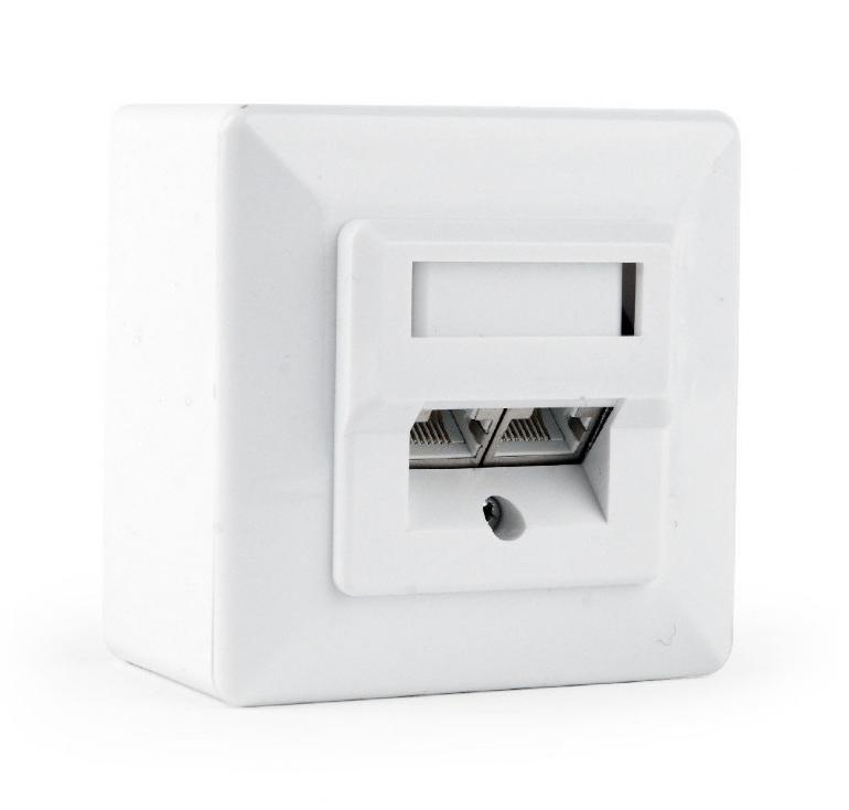 Cat 6 wandcontactdoos - inbouw en opbouw