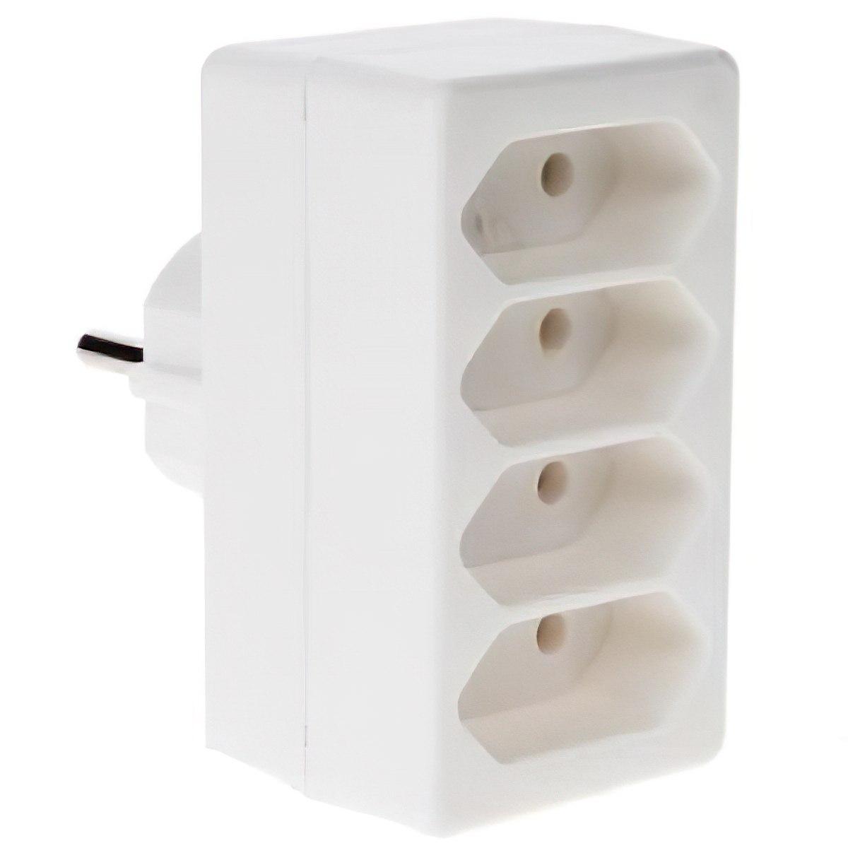Stopcontact Splitter - 4-voudige stopcontakt splitter - wit, Kinderbeveiliging, Type aansluiting: 4 x Voltage: 230 V, Ampere: 16 A