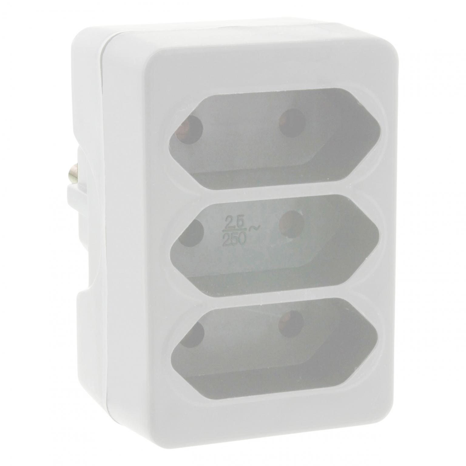 - 3-voudige stopcontakt splitter - wit, Type aansluiting: 3 x euro, Voltage: 230 V, Ampere: 16 A