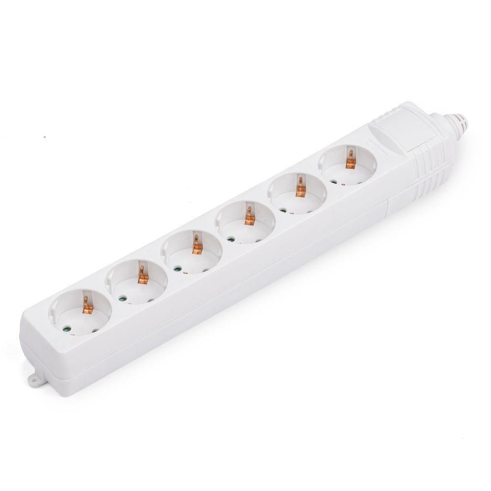 6-VOUDIGE - 6-voudige stekkerdoos - wit, Type aansluiting: 6 x schuko, Voltage: 230 Ampere: 16 A, Zonder aansluit kabel