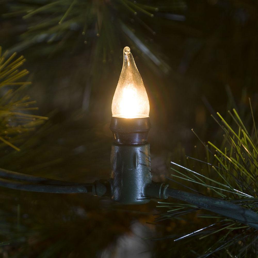 Kerstboomverlichting - Kaars - Lichtkleur: Warm Wit, Type: Gloeilamp, en Buiten, Aantal Kaarsen: 30, Voltage: 230 Volt, Verlichte Lengte: 7.25 meter.