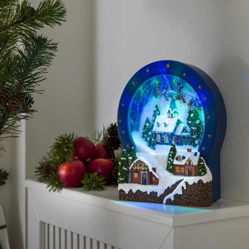 Kersthuisje - led kerstverlichting binnen - 3 lampjes - 23 x 26 cm - multicolor