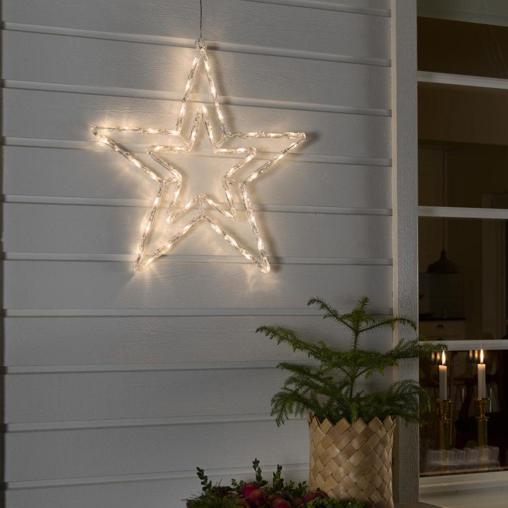 Led kerstster - buiten en binnen - 48 lampjes - 58 x 58 centimeter - warm wit