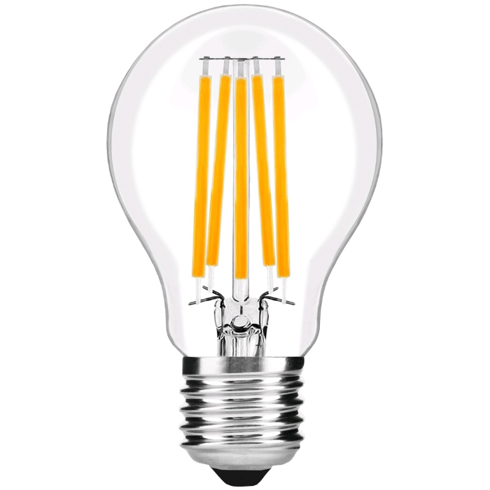Doorlaatbaarheid haalbaar Basistheorie Filament Led Lamp - 800 Lumen - Lamptype: E27 - Led, Vermogen: 8 Watt - 230  Volt, Lichtsterkte: 800 lumen, Afmetingen: Ø60mm/H108mm, Lichtkleur: Extra  warm wit - 2700 K.