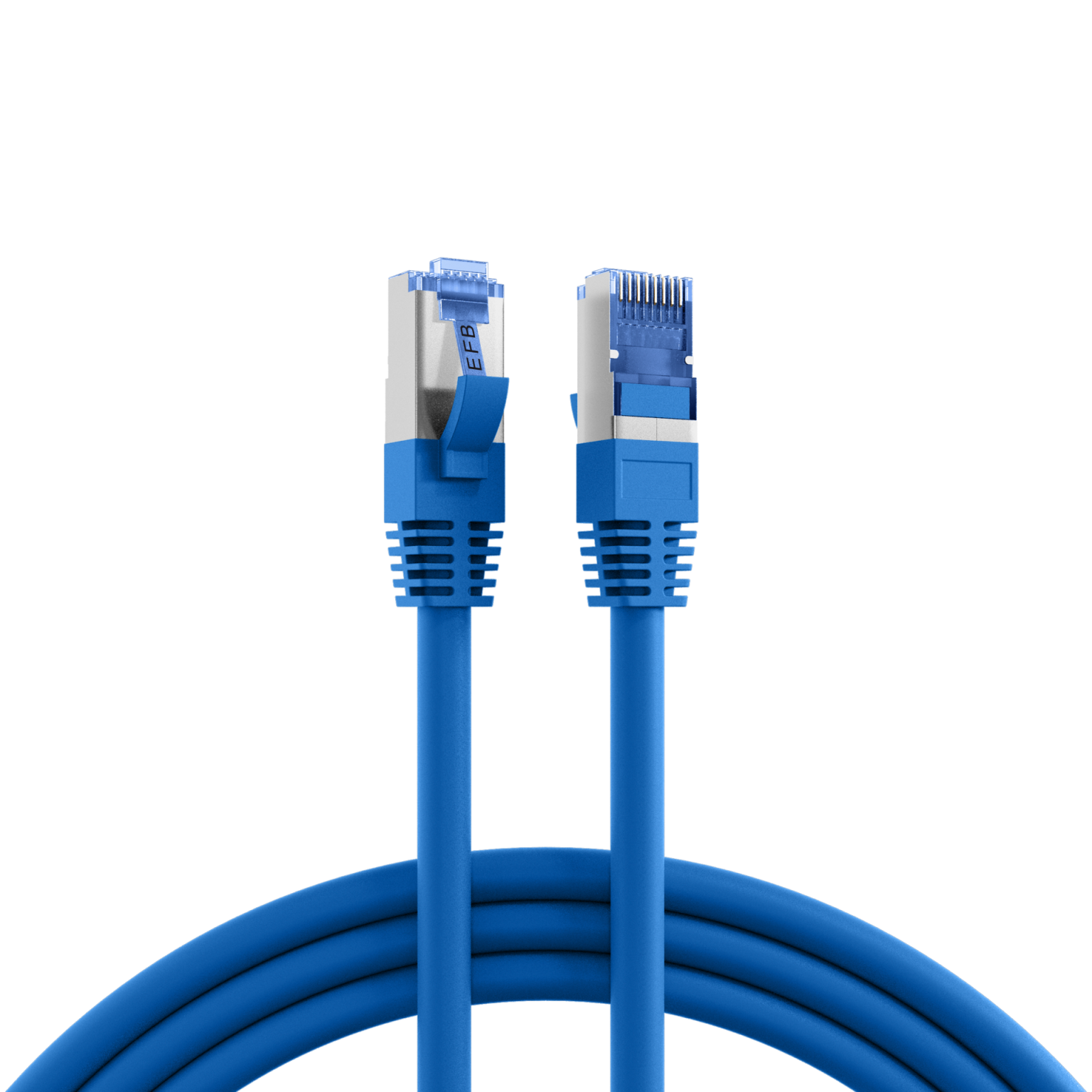 RJ45 Patch cable S/FTP, Cat.6A, Cat.7 raw cable TPE superflex, 2m, blue - EFB