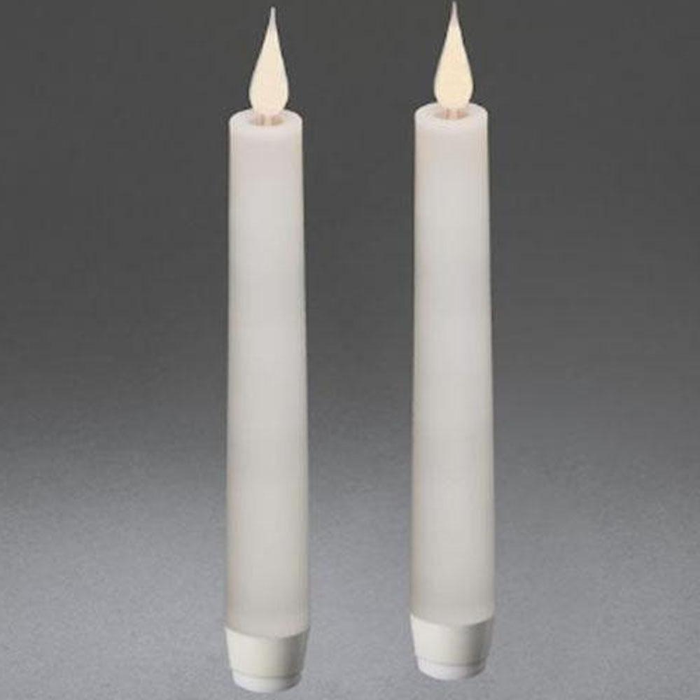 Kaars - led kerstverlichting binnen - 2 lampjes - 2.5 x 21 cm - warm wit - 2x AA